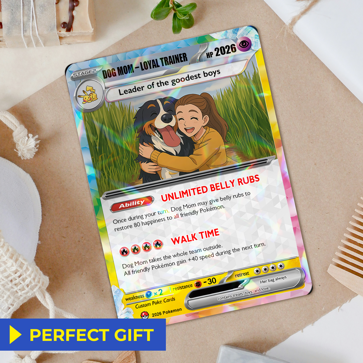 2026 Custom Dog Mom Pokémon Card | Mother’s Day Gift | Personalized Gift for Dog Lovers | Custom Pet Mom Anime Card - CPC-77.A