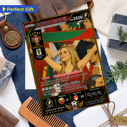 Personalized Football Trading Card, World Cup 2026 Custom Soccer Card, Pokémon-Style Fan Card with Photo, Unique Gift for Soccer Fans - CPC-WC-POR