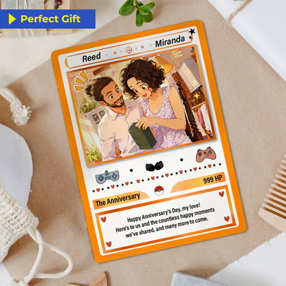 Custom Pokémon Cards with Anime Picture, Personalized Poke Cards Animated Style Gifts for Him and Her - CPC-153.B