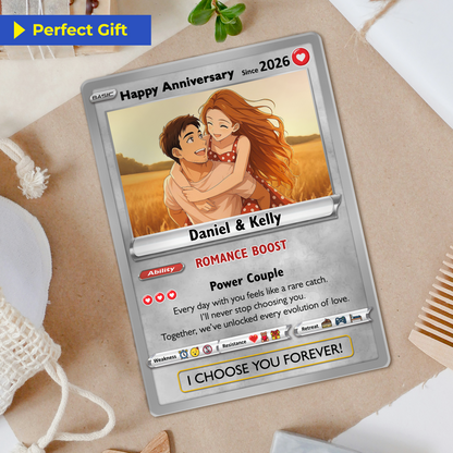 Custom Couple Pokemon Cards for Anniversary Day, Transform to Anime Styles - CPC-01