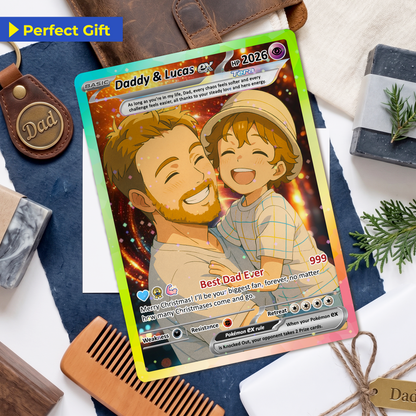 Best Dad Ever Pokemon Card, Custom Pokemon Card  - Anime-Inspired Personalized Pokemon Card for Dad - Perfect Gift for Dad - CPC-53