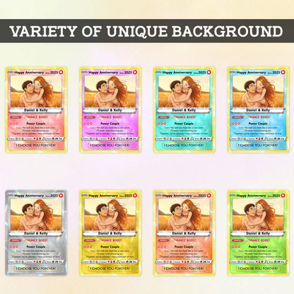 Custom Couple Pokemon Cards for Anniversary Day, Transform to Anime Styles - CPC-01