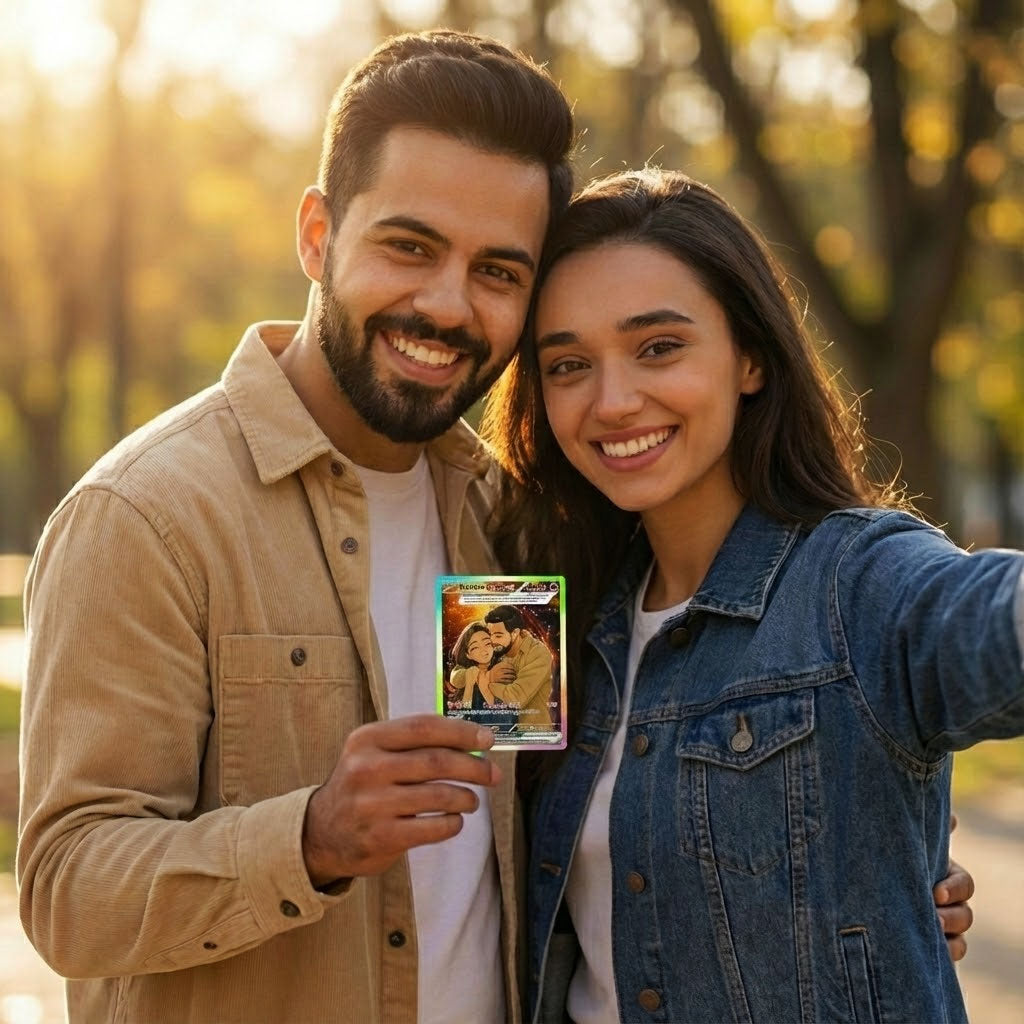Custom Pokémon Cards with Anime Picture, Personalized Poke Cards Animated Style Gifts for Him and Her - CPC-04