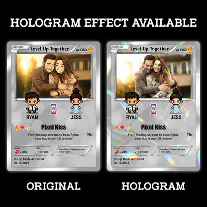 Pixel Characters & Anime Transformation Custom Pokemon Card - Personalized Poke Card for Couples - CPC-51