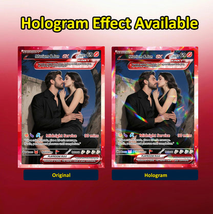 18+ Adult Edition Custom Pokemon Card - Personalized Anime Couple Trading Cards - Pokemon-Inspired Metal, Acrylic & Digital Collectibles - CPC-73