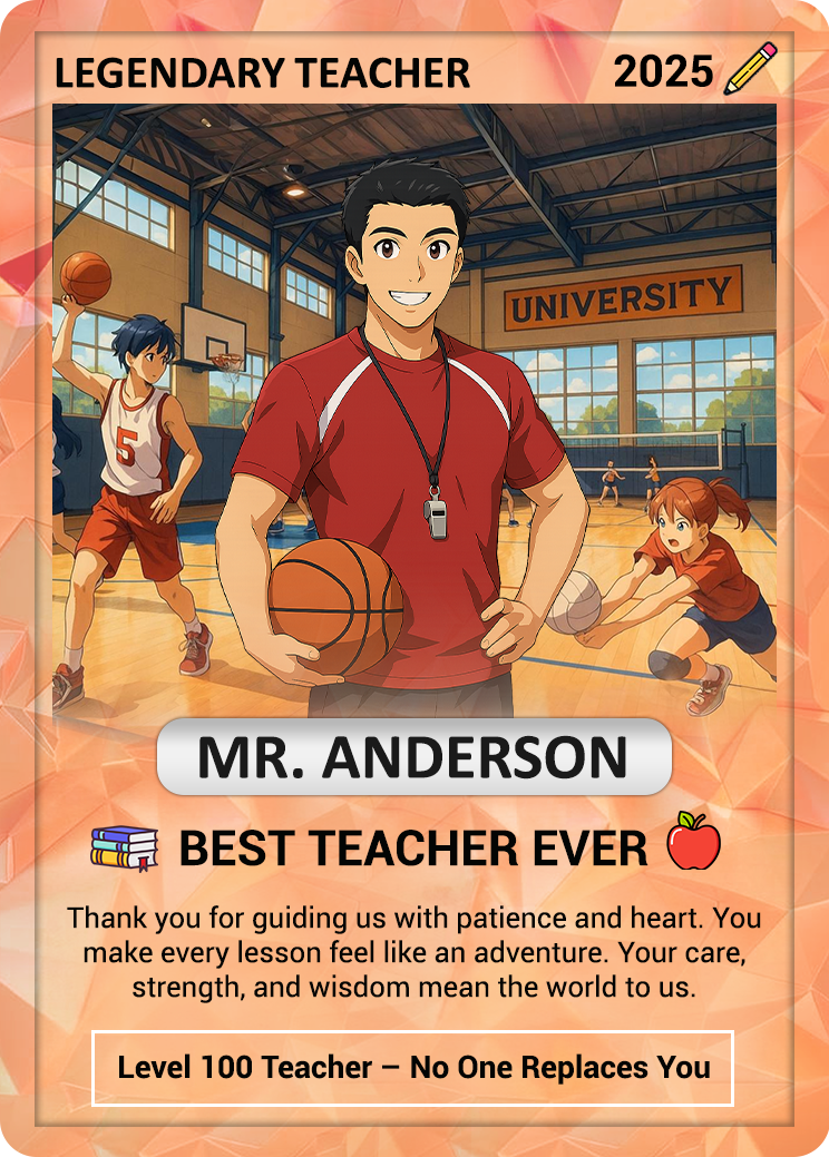Custom Pokemon Cards Teacher Appreciation, Change Your Photo to Ghibli Style, Thank You Teacher Gift, Personalized Pokemon Cards - CPC-63