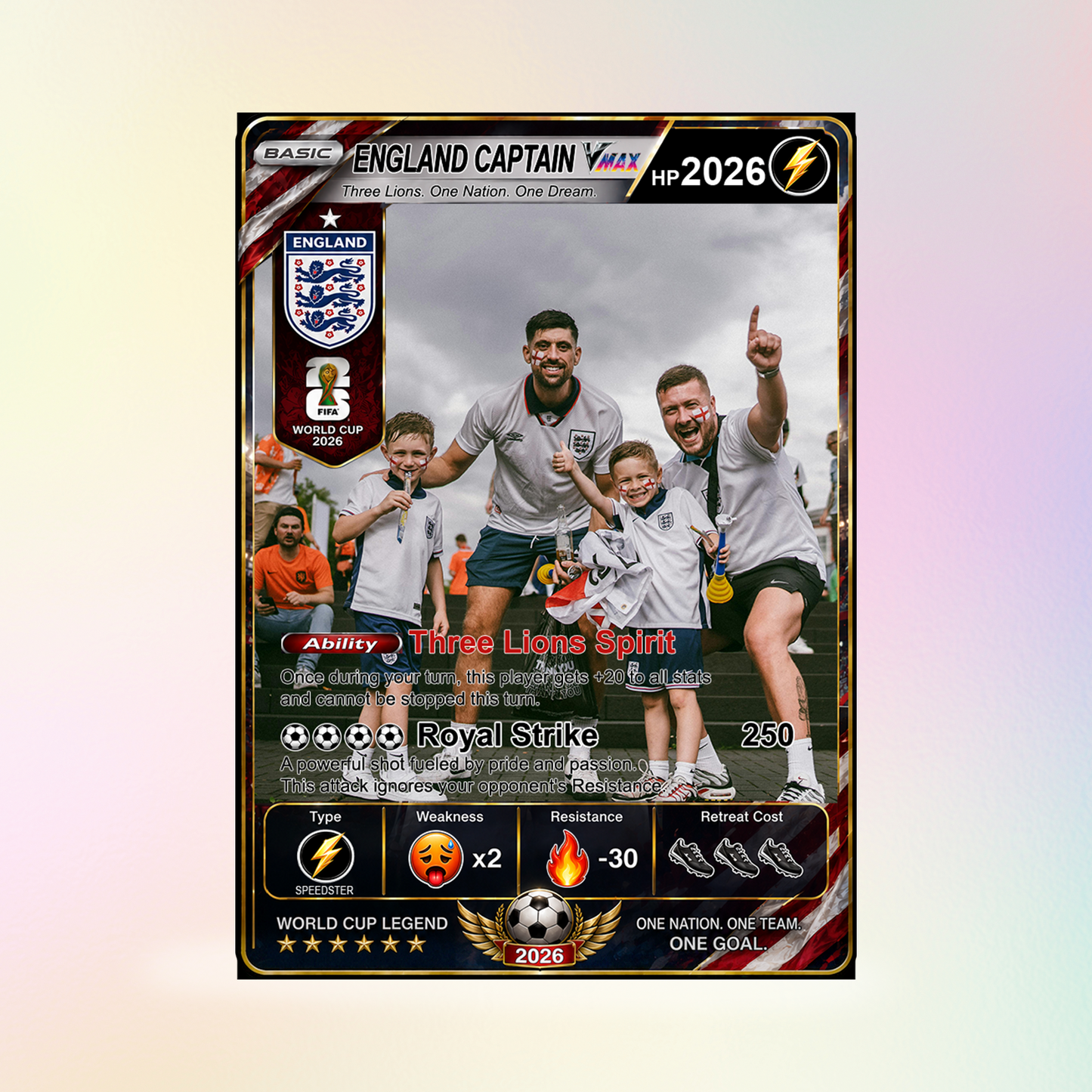 World Cup 2026 Custom Soccer Card, Personalized Football Trading Card, Pokémon-Style Fan Card with Photo, Unique Gift for Soccer Fans - CPC-WC-ENG