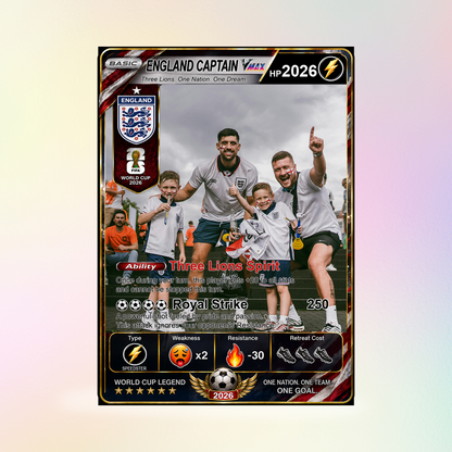 World Cup 2026 Custom Soccer Card, Personalized Football Trading Card, Pokémon-Style Fan Card with Photo, Unique Gift for Soccer Fans - CPC-WC-ENG
