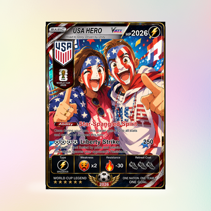 Custom World Cup 2026 Soccer Card, Personalized Football Trading Card, Pokémon-Style Fan Card with Photo, Unique Gift for Soccer Fans - CPC-WC-USA