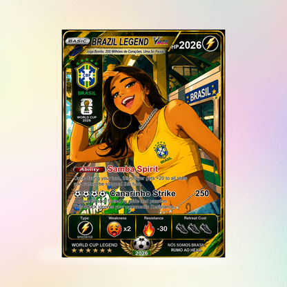 Personalized World Cup 2026 Soccer Card, Custom Football Trading Card, Pokémon-Style Fan Card with Photo, Unique Gift for Soccer Fans - CPC-WC-BRA