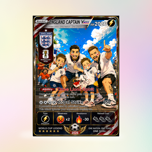 World Cup 2026 Custom Soccer Card, Personalized Football Trading Card, Pokémon-Style Fan Card with Photo, Unique Gift for Soccer Fans - CPC-WC-ENG