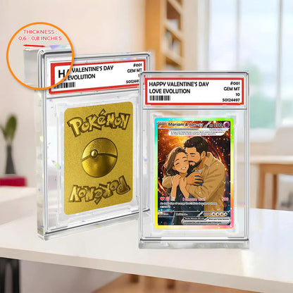 Custom Acrylic Pokemon Card Display Block - Custom Game-Inspired Card Block for Couples - Customized Acrylic Animated Style Plaque for Lovers | Best Valentine Gifts for Him, Her - CPC-74