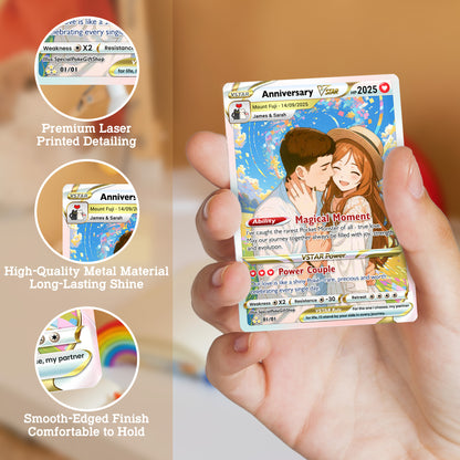 Anime Transformation Custom Pokemon Card - Personalized Poke Card for Couples - Holographic Effect Available - CPC-30
