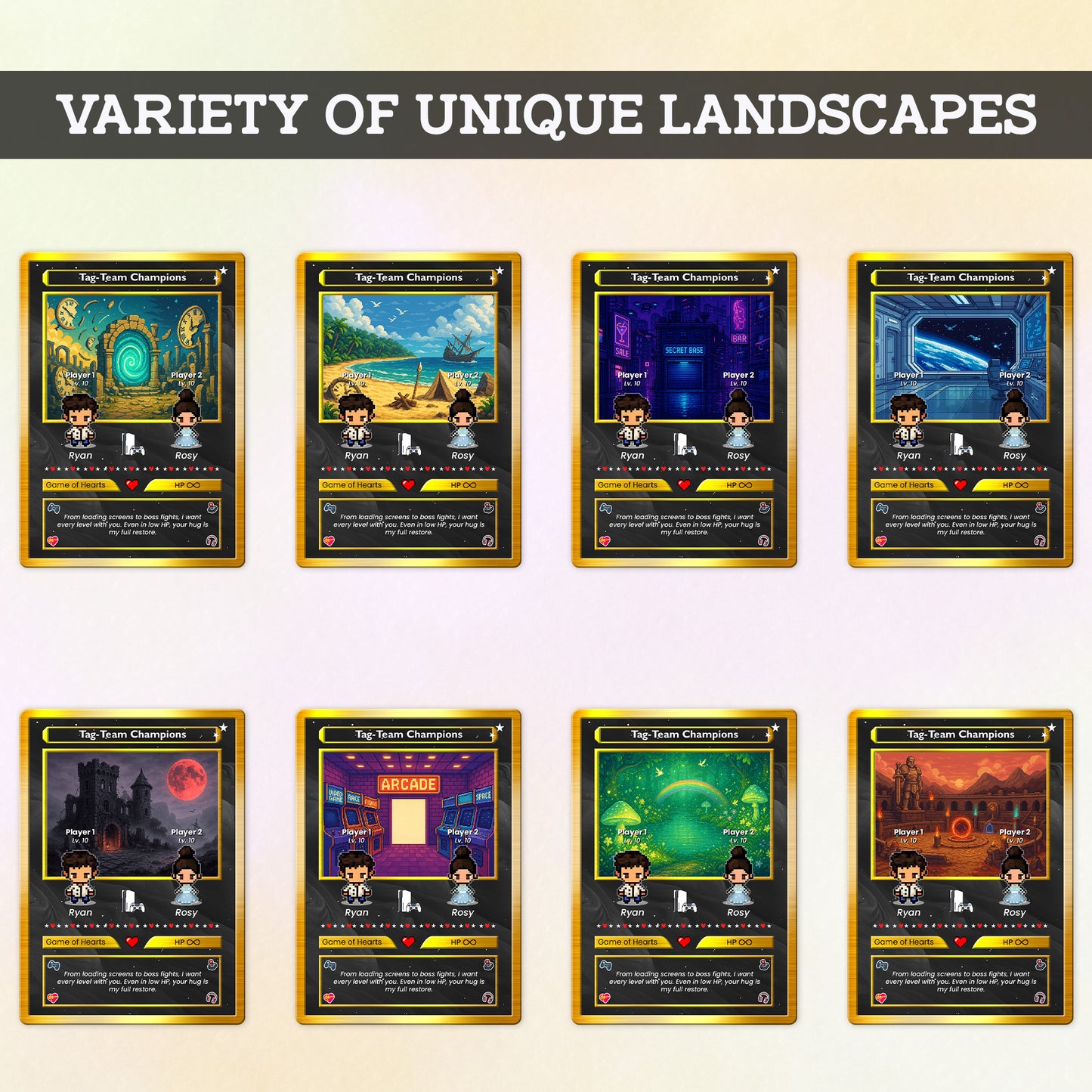 Anime Transformation Custom Pokemon Card - Personalized Poke Card for Couples - Custom by Pixel Characters - CPC-42