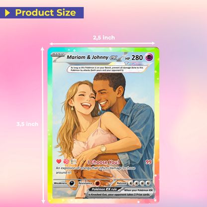 Custom Pokémon Cards with Anime Picture, Personalized Poke Cards Animated Style Gifts for Him and Her - CPC-04.A