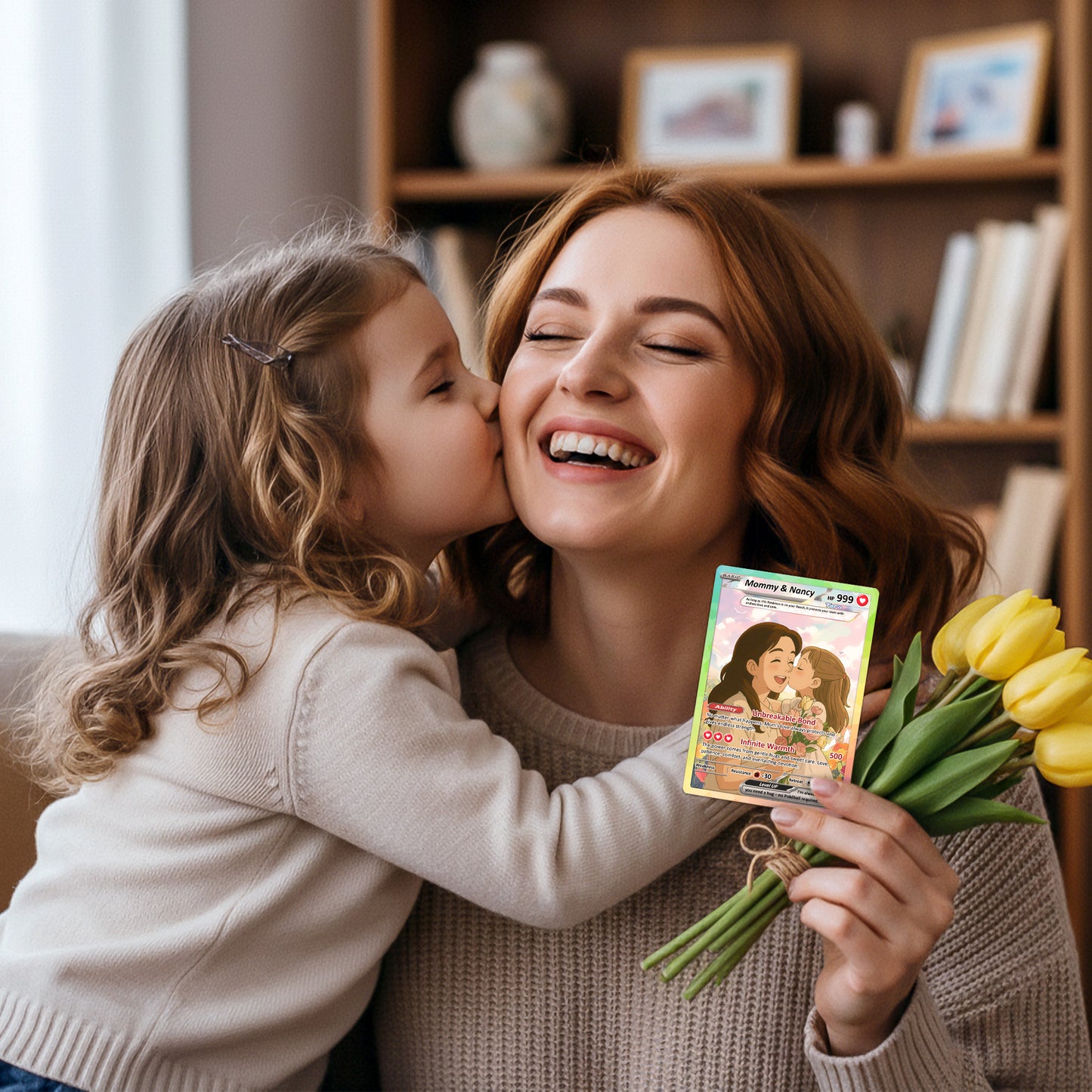 Mother's Day Custom Pokemon Card  - Anime-Inspired Personalized Pokemon Card for Mom | Mommy & Me Customized Poke Gift - Customizable Trading Cards - CPC-32