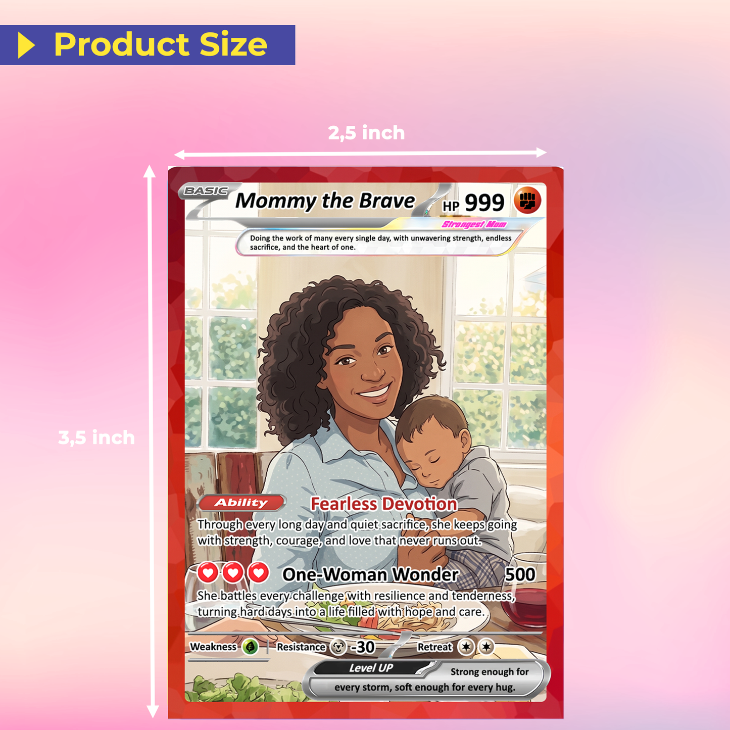 For Single Mom Happy Mother's Day Custom Pokémon Card - Anime-Inspired Personalized Mother’s Day Gift for the Strongest Mom Ever | Gift for Single Moms - Customizable Trading Cards - CPC-103
