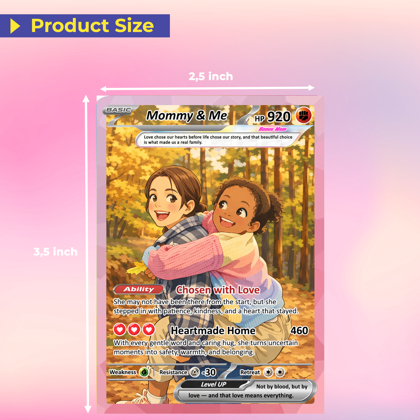 For Step Mom Happy Mother's Day Custom Pokémon Card - Personalized Bonus Mom Gift for Mother’s Day | Mommy & Me Customized Poke Gift - Customizable Trading Cards - CPC-101