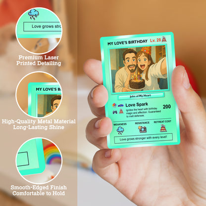 Customizable Pokemon Cards for Birthday, Anime Transformation Personalized Pokemon Card, Birthday Custom Pokemon Card for Couples - CPC-45