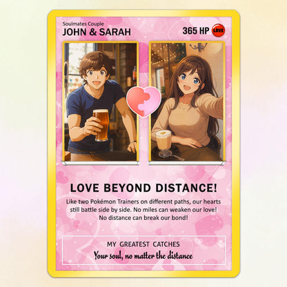 Custom Pokemon Card Keepsake for Love Beyond Distance - Best Anime-Inspired Couple Anime Style Gifts for Long-Distance Lovers - CPC-33