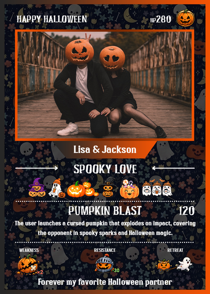 Halloween Custom Pokémon Cards with Anime Picture, Personalized Pokemon Cards, Gifts for Him and Her - CPC-hlw-01