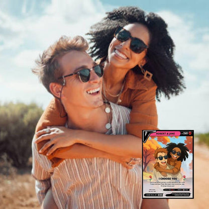 Custom Pokemon Card - Personalized Poke Card for Couples - Holographic Effect Available - CPC-29