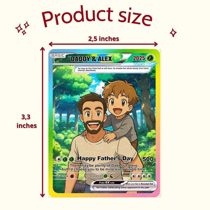 Custom Pokemon Card  - Anime-Inspired Personalized Pokemon Card for Dad - Personalized Poke Card Custom Gift for Dad - CPC-17