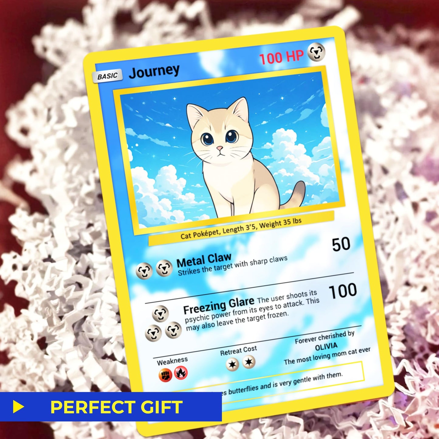 Custom Pokémon Card for Pet Lovers, Personalized Pokémon Card with Pet Photo for Dog Mom Cat Mom Dog Dad Cat Dad - CPC-08