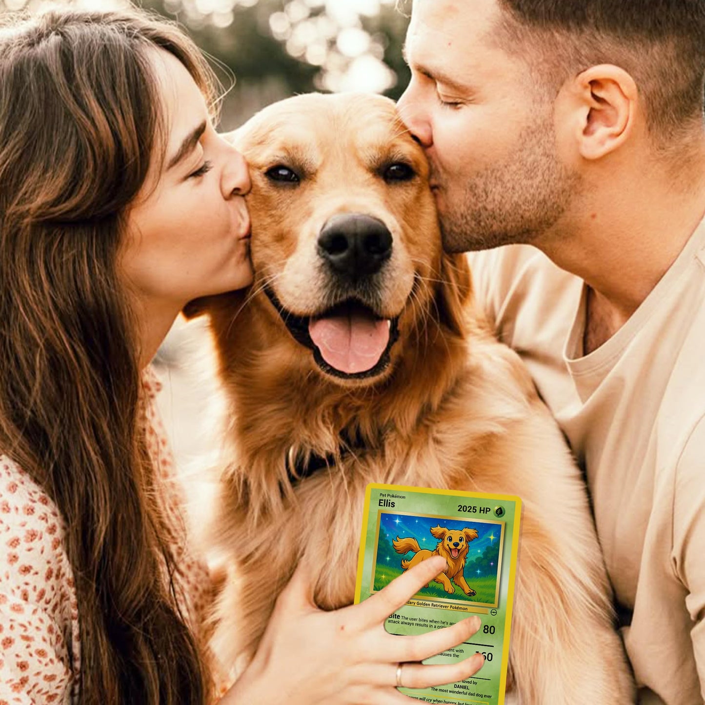 Custom Pokémon Card for Pet Lovers, Personalized Trading Card with Dog Cat Photo for Best Dad Dog Mom Cat - CPC-07