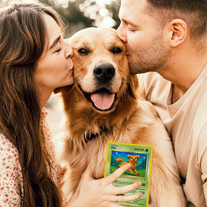 Custom Pokémon Card for Pet Lovers, Personalized Trading Card with Dog Cat Photo for Best Dad Dog Mom Cat - CPC-07