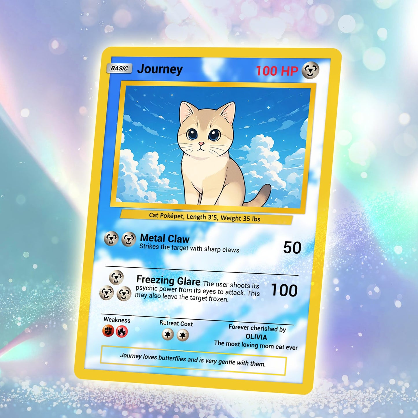 Custom Pokémon Card for Pet Lovers, Personalized Pokémon Card with Pet Photo for Dog Mom Cat Mom Dog Dad Cat Dad - CPC-08