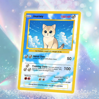 Custom Pokémon Card for Pet Lovers, Personalized Pokémon Card with Pet Photo for Dog Mom Cat Mom Dog Dad Cat Dad - CPC-08