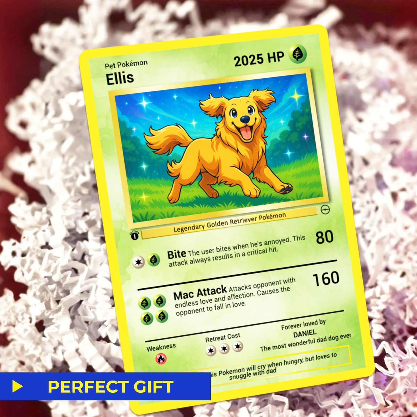 Custom Pokémon Card for Pet Lovers, Personalized Trading Card with Dog Cat Photo for Best Dad Dog Mom Cat - CPC-07