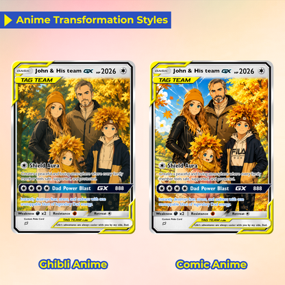 2026 Happy Father's Day Custom Pokémon Card - Comic Anime Style Personalized Pokémon Card for Dad - Perfect Gift for Dad - CPC-115