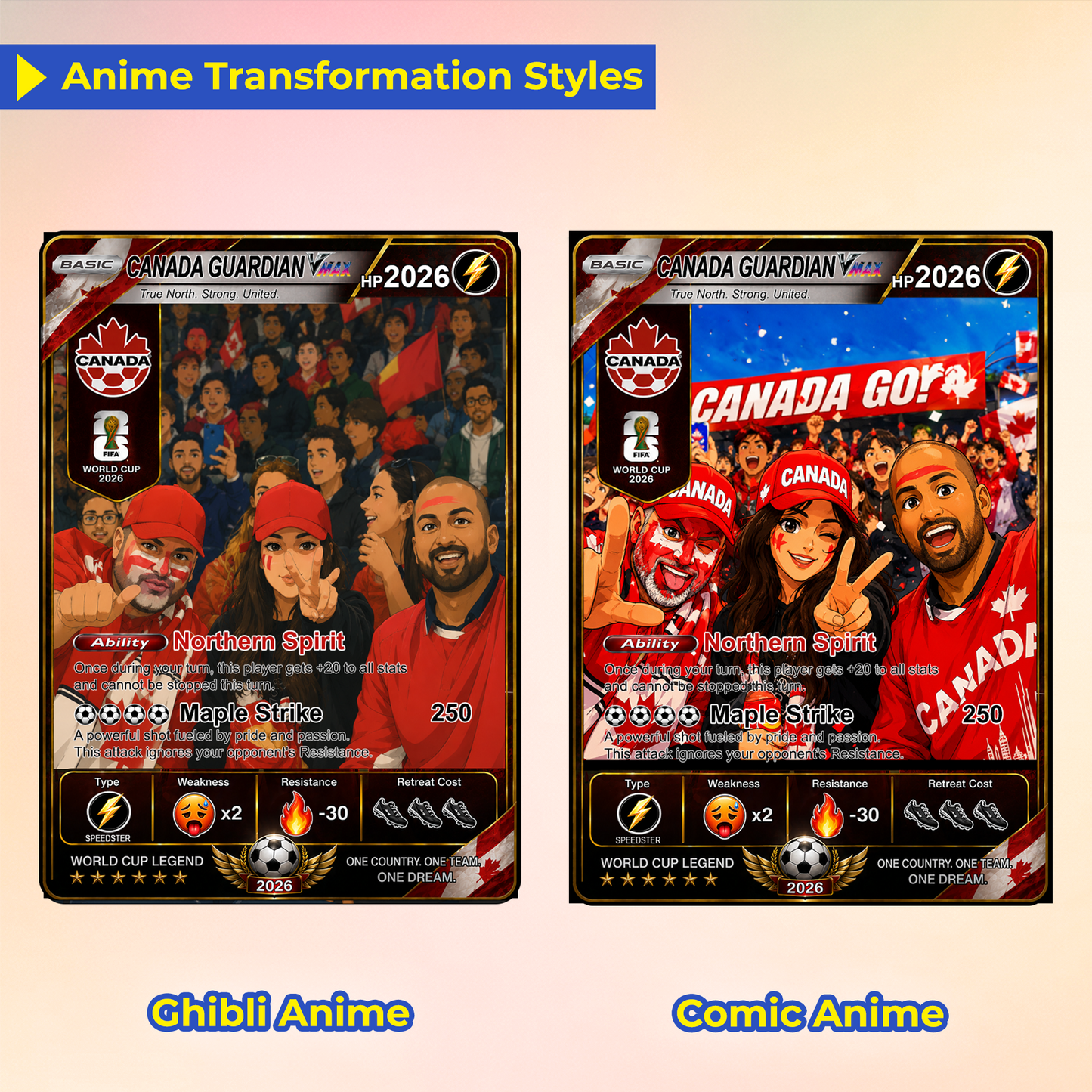 Personalized Football Trading Card, World Cup 2026 Custom Soccer Card, Pokémon-Style Fan Card with Photo, Unique Gift for Soccer Fans - CPC-WC-CAN
