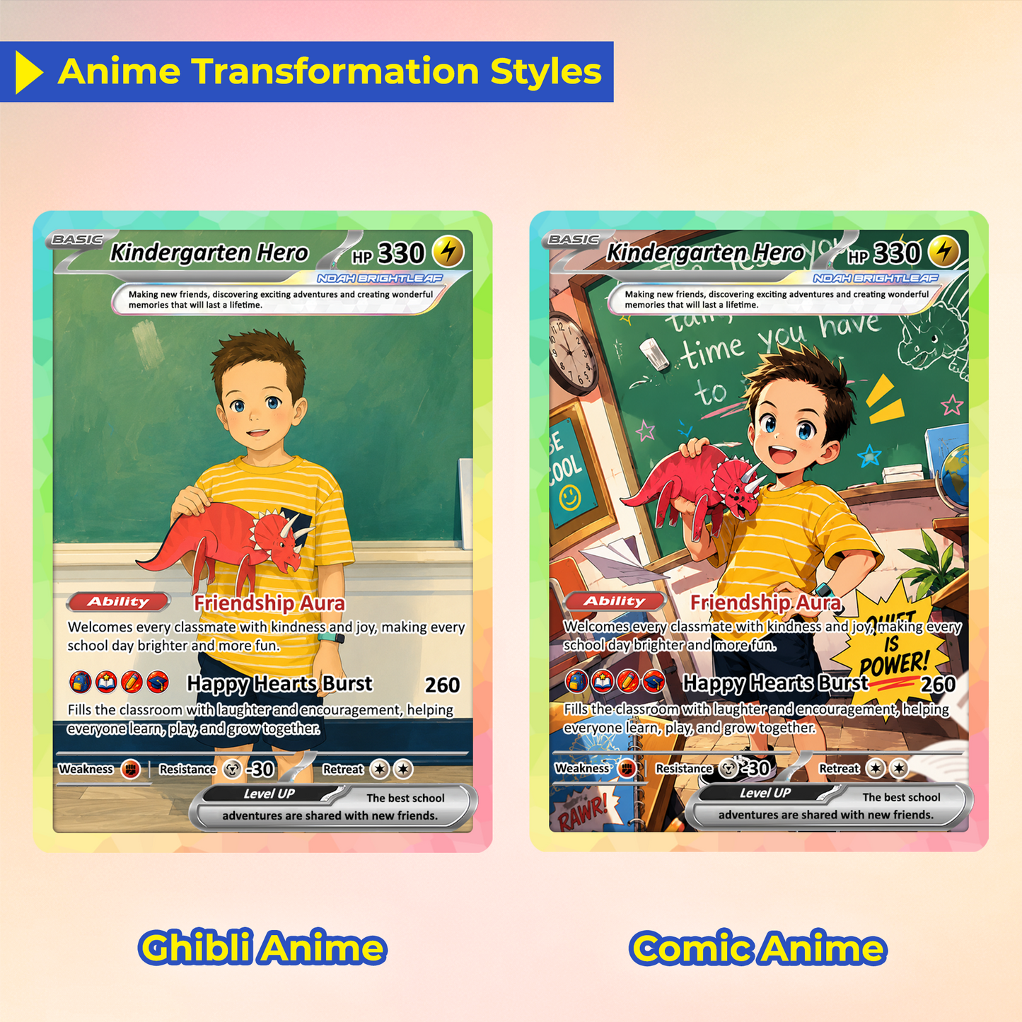 First Day of School Personalized Pokémon Card - Custom Anime Pokémon Card for Kids - Kindergarten Graduation Gift, First Grade Gift from Parents - CPC-BTS-10