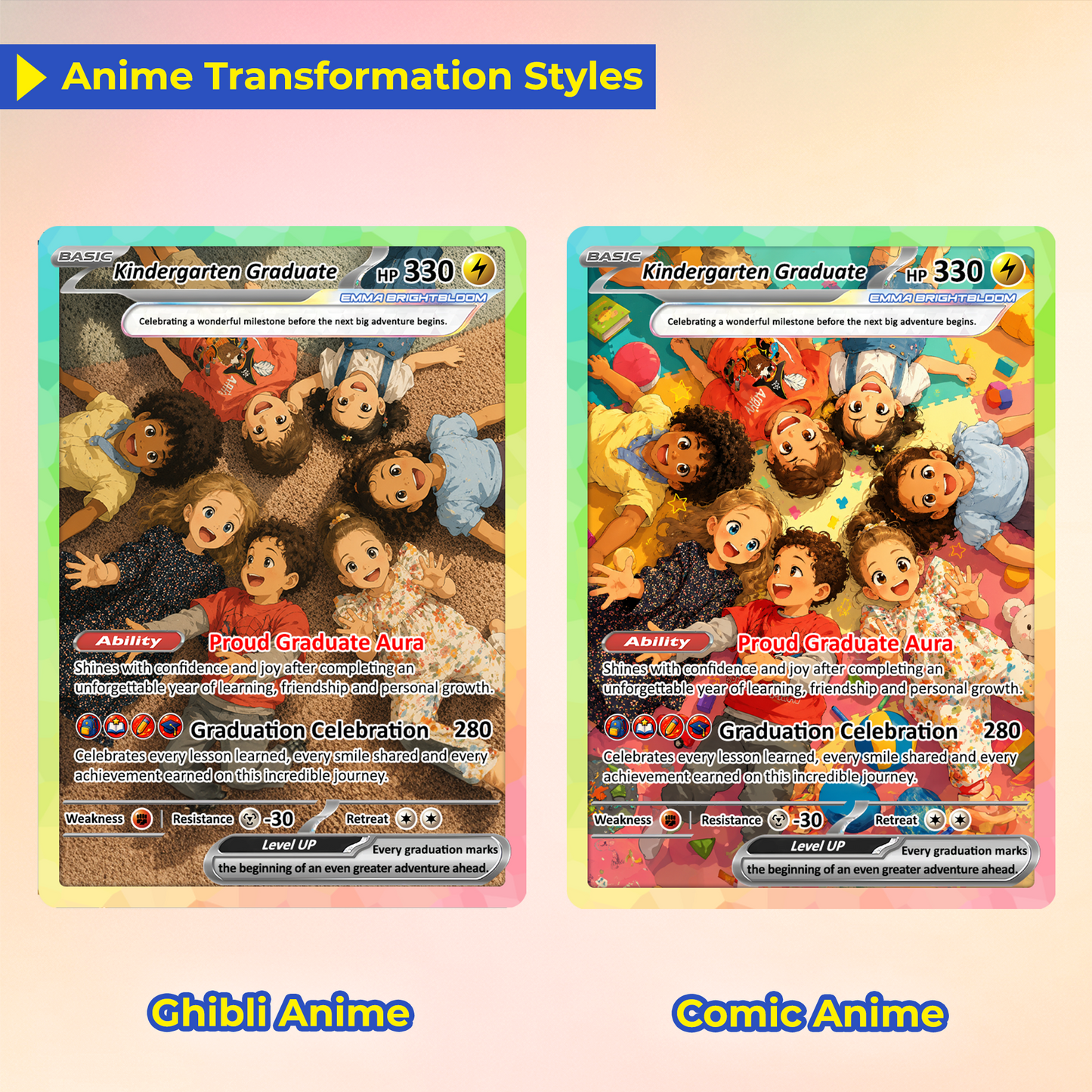 Kindergarten Graduation Custom Pokémon Card, Kindergarten Graduate Personalized Pokémon Card, Graduation Gift for Kindergarten Boy and Girl - First Day of School Gift - CPC-BTS-15