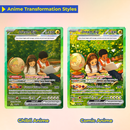Back to School Custom Pokémon Card - Dream Big Personalized Pokémon Card with Anime Picture for Kids, Students - First Day of School Gift from Parents - CPC-BTS-20
