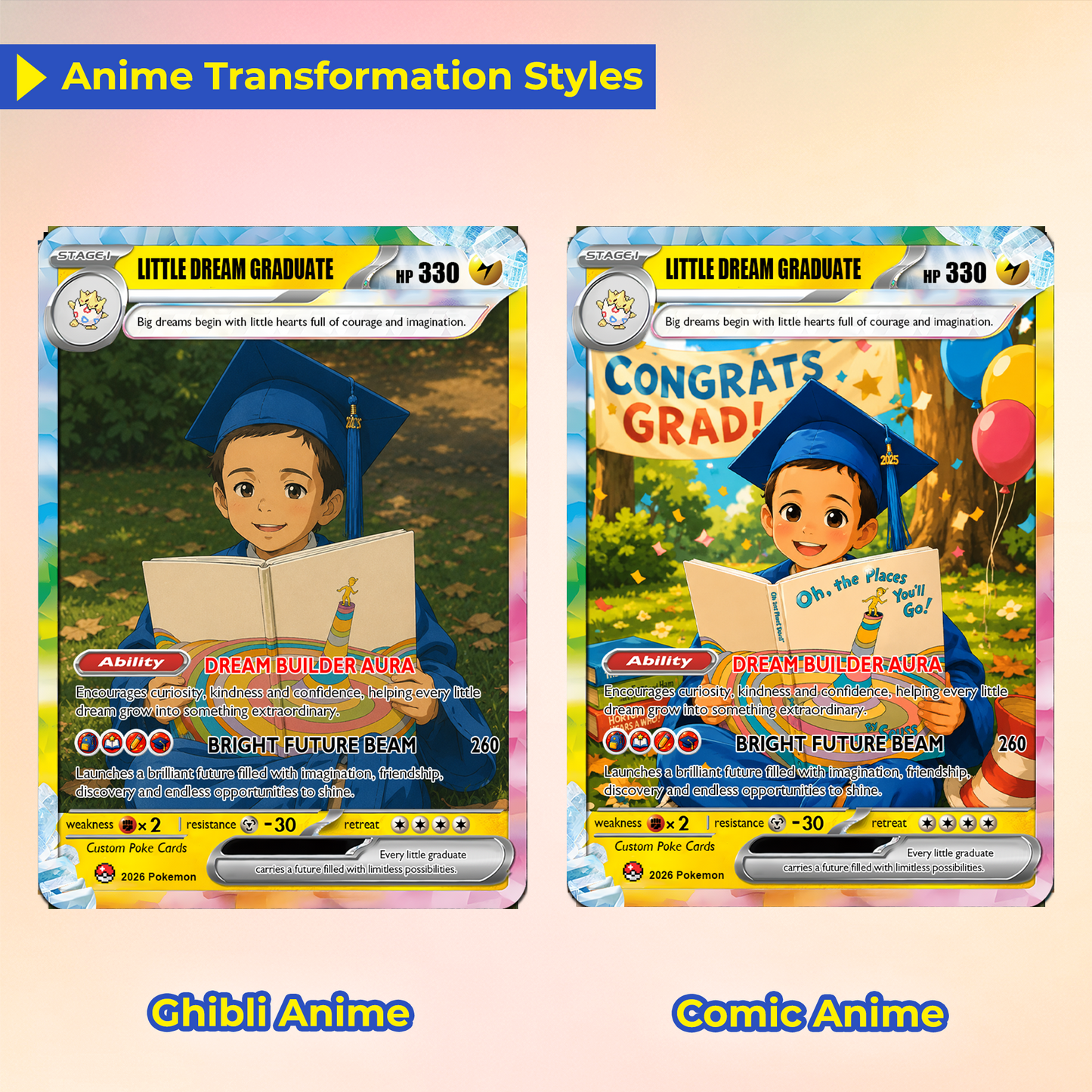 Graduation Gift for Kindergarten Boy and Girl, Kindergarten Graduate Personalized Pokémon Card, Kindergarten Graduation Custom Pokémon Card - First Day of School Gift - CPC-BTS-17