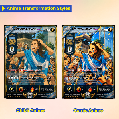 Custom World Cup 2026 Soccer Card, Personalized Football Trading Card, Pokémon-Style Fan Card with Photo, Unique Gift for Soccer Fans - CPC-WC-ARG