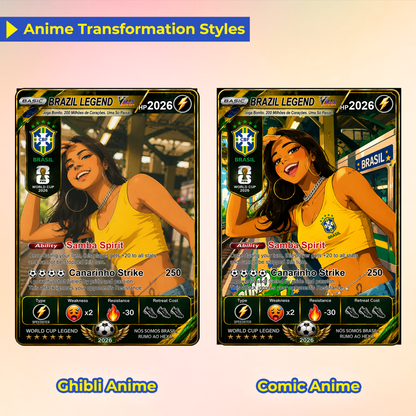 Personalized World Cup 2026 Soccer Card, Custom Football Trading Card, Pokémon-Style Fan Card with Photo, Unique Gift for Soccer Fans - CPC-WC-BRA
