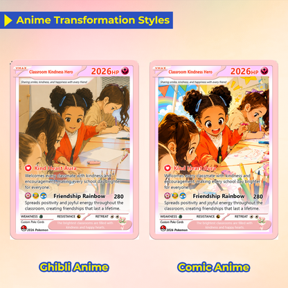 First Grade Custom Pokémon Card, First Day of School Personalized Pokémon Card, Customizable Animated Gift from Parents for Kids - Kindergarten Graduation Gift - CPC-BTS-14