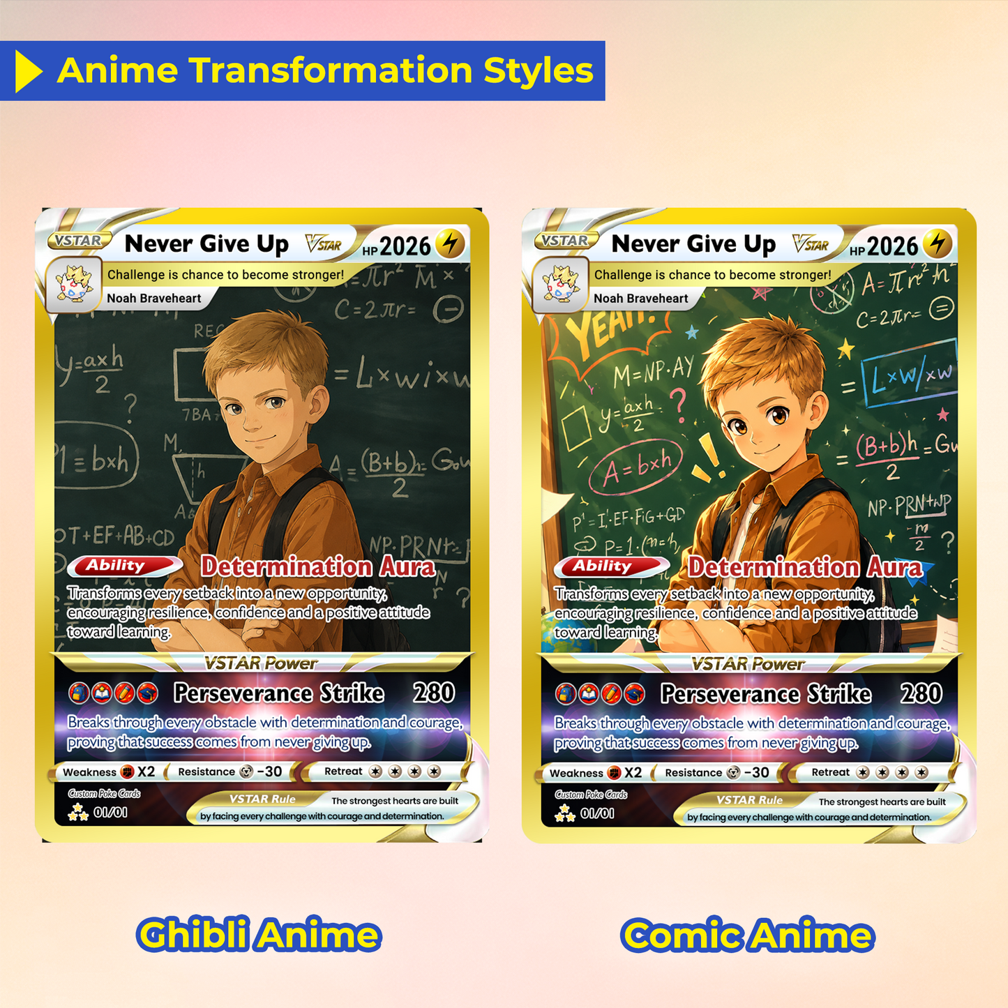 Personalized Pokémon Card - Back to School Custom Pokémon Card with Anime Picture for Kids, Students - First Day of School Gift from Parents - CPC-BTS-19