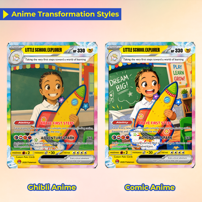 First Day of School Custom Anime Pokémon Card, Personalized Pokémon Card for Kids - Kindergarten Graduation Gift, First Grade Gift from Parents - CPC-BTS-11