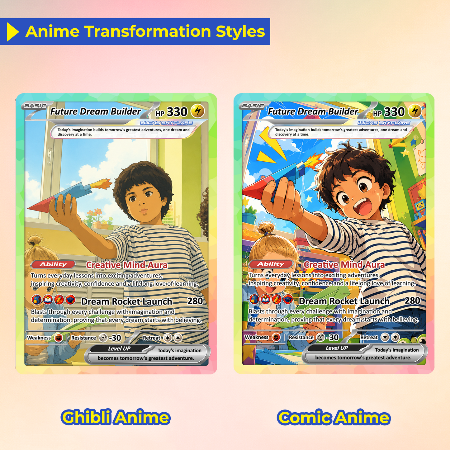 First Day of School Personalized Pokémon Card, First Grade Custom Pokémon Card, Customizable Animated Gift from Parents for Kids - Kindergarten Graduation Gift - CPC-BTS-13