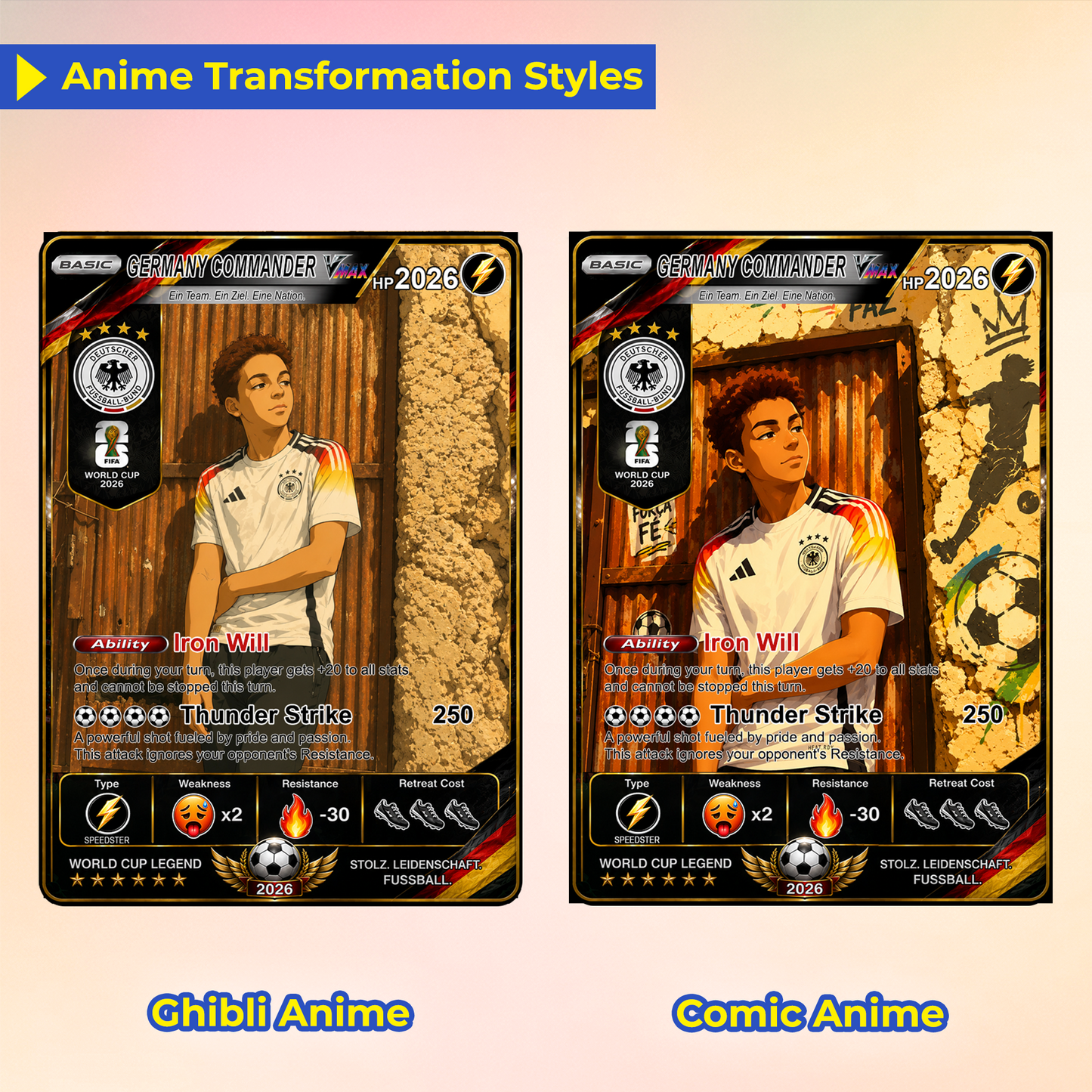 World Cup 2026 Custom Soccer Card, Personalized Football Trading Card, Pokémon-Style Fan Card with Photo, Unique Gift for Soccer Fans - CPC-WC-GER