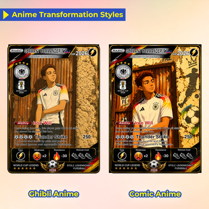World Cup 2026 Custom Soccer Card, Personalized Football Trading Card, Pokémon-Style Fan Card with Photo, Unique Gift for Soccer Fans - CPC-WC-GER