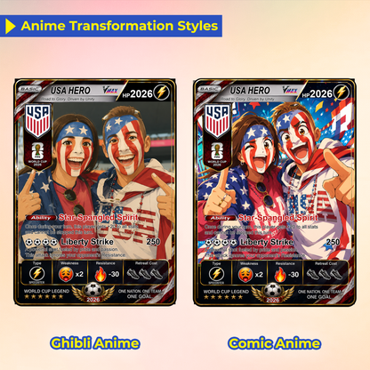 Custom World Cup 2026 Soccer Card, Personalized Football Trading Card, Pokémon-Style Fan Card with Photo, Unique Gift for Soccer Fans - CPC-WC-USA