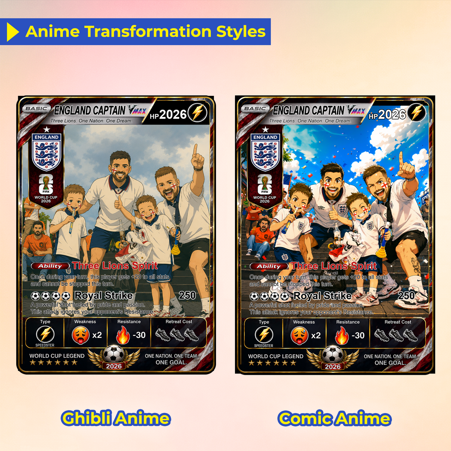 World Cup 2026 Custom Soccer Card, Personalized Football Trading Card, Pokémon-Style Fan Card with Photo, Unique Gift for Soccer Fans - CPC-WC-ENG
