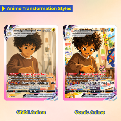 Back to School Personalized Pokémon Card - Custom Pokémon Card with Anime Picture for Kids, Students - First Day of School Gift from Parents - CPC-BTS-02